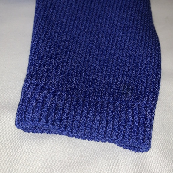 Vintage Gorgeous Knitted V-Neck Authentic St John by Marie Gray Dress Royal Blue - Picture 12 of 12